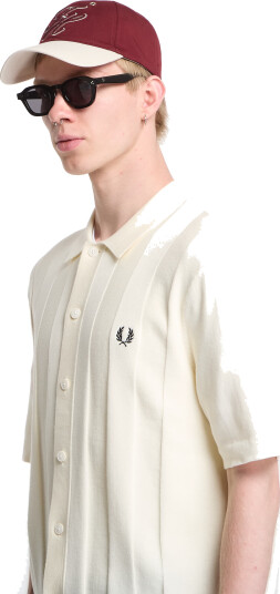 Fred Perry Tonal Vertical Stripe Shirt Cream M Fred Perry Tonal Vertical Stripe Shirt Cream M