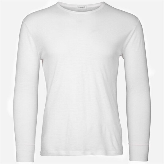 Zimmerli Long Sleeve Wool-Silk T-Shirt - Ecru Hvit XL