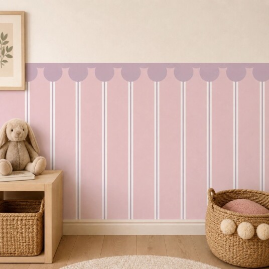 Halvvegg Skrell & Lim Tapet / Tulipan stripe