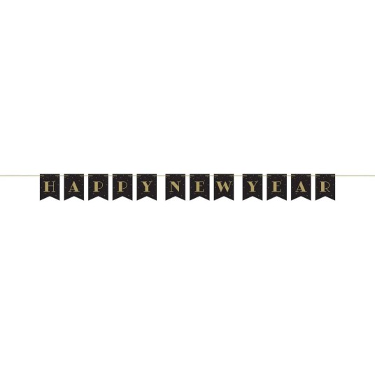 Banner Svart Og Gullhappy New Year Banner Svart Og Gullhappy New Year