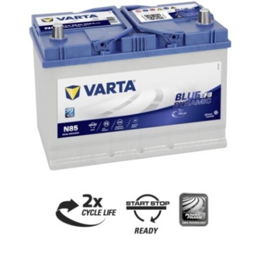 VARTA Blue Dynamic EFB Batteri 12V 85AH 800CCA (306x173x225mm) +høyre N85.