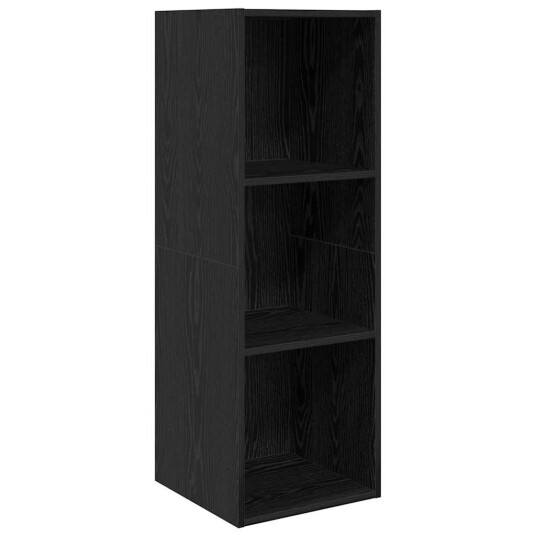 TV benk sett 3 pcs Svart eik 37 x 37 x 142.5 cm Konstruert tre TV benk sett 3 pcs Svart eik 37 x 37 x 142.5 cm Konstruert tre