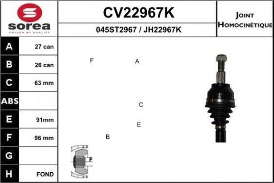 Drivledd EAI CV22967K