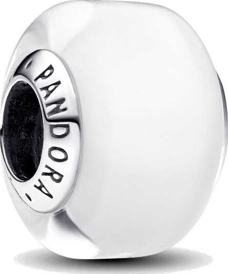 Pandora Charms i 925 sølv med hvitt muranoglass