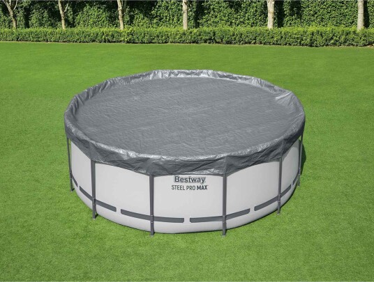 Bestway Bassengdeksel 1 Ø4,88 m Rund Polyester Grå for