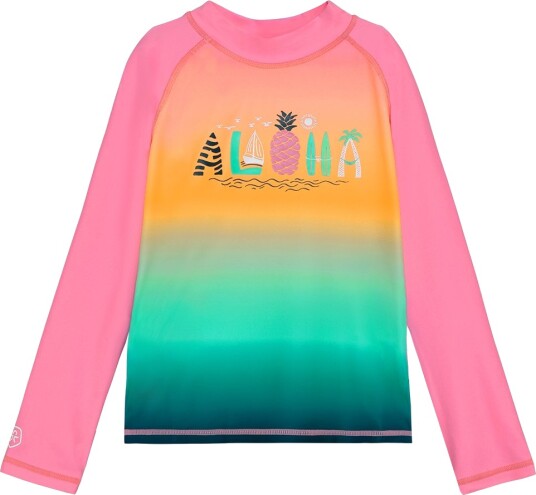 Color Kids T shirt L/s W. Chest Print Begonia Pink 152