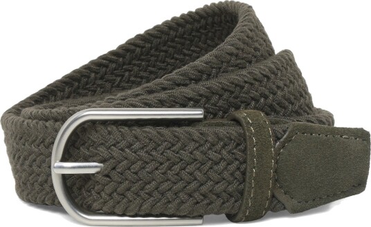 Mango Braided Elastic Belt Khaki green 80