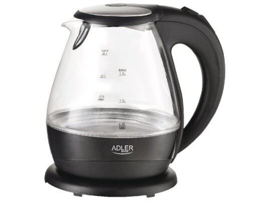 Adler AD 1224 Vannkoker 1,5 L 2000 W Sort med Gjennomsiktig Vannivåindikator