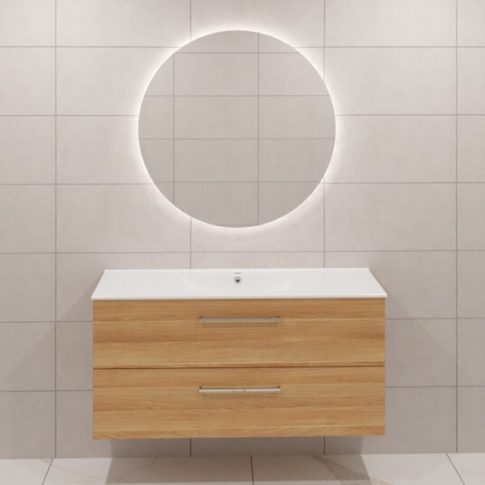 Dansani Mido+ Møbelpakke Servantskap med Servant Varm eik / 120cm Corona Rundt