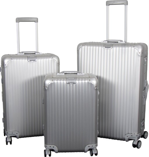 Aluminiumskoffert - Luksuriøs reisekoffert - Sølv med TSA-lås