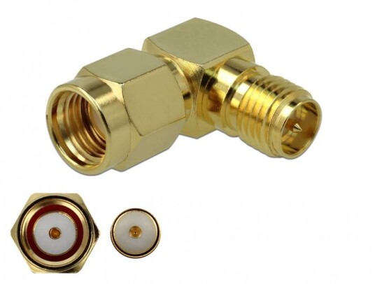 Delock Adapter RP-SMA Til RP-SMA 90° 3 GHz Delock Adapter RP-SMA Til RP-SMA 90° 3 GHz