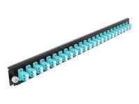 Delock - Fiber-Optic Splice Box Rack Mount Panel - Front - Lc Mm X 24 - Akvamarin - 1U - 19"
