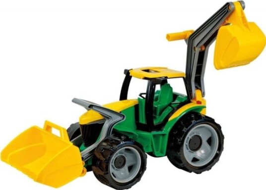 Lena Giga Trucks Tractor With Front Loader & Excavator Traktor Inne/Ute 3 År Plast Sort Grønn Gult