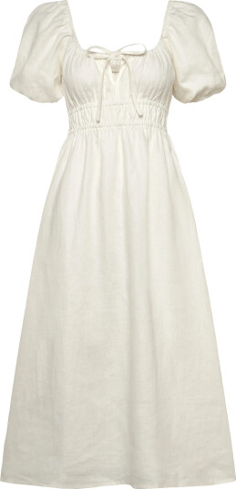 Faithfull The Brand Brigitte Midi Dress White XS Faithfull The Brand Brigitte Midi Dress White XS