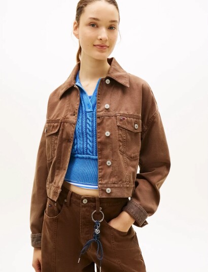 Tommy Jeans Tjw Ess Cotton Gmd Jacket Brown L