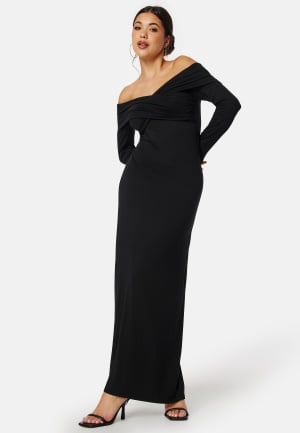 BUBBLEROOM Off Shoulder Maxi Dress Black S