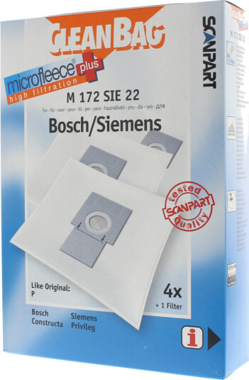 CLEANBAG STØVSUGERPOSE M 172 SIE 22 4-PK