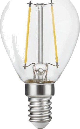 Spl E14 2,5W dimbar LED kronepære G45 filament klart glass 2700K Dimbar : Dimbar Kulør : Varm Spl E14 2,5W dimbar LED kronepære G45 filament klart glass 2700K Dimbar : Dimbar Kulør : Varm