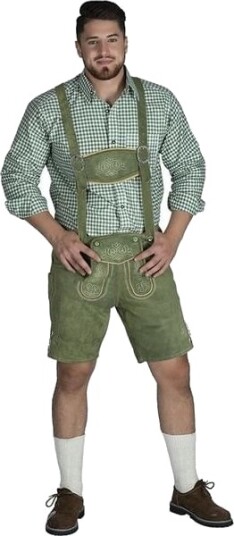 Création De Hanninger Grønne Ægte Lederhosen Kort