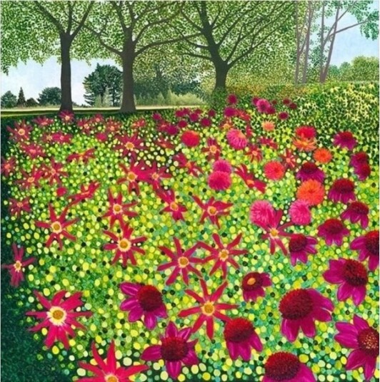 Kort Med Konvolutt Starry Dahlias