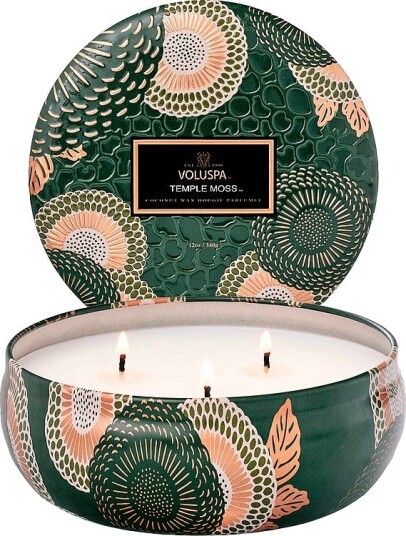 Voluspa Temple Moss 3 Wick Tin Candle 40H