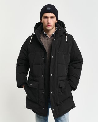 Tykk mellomlang dunjakke EBONY BLACK 4XL
