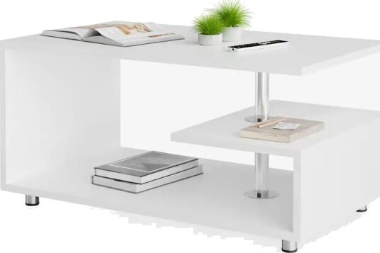 Salongbord hvitt 95x55x50cm ripebestandig