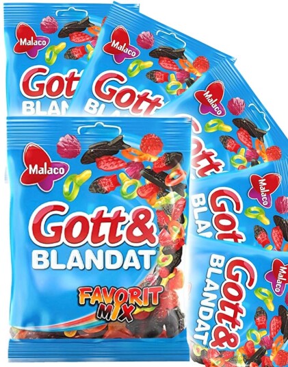 36 stk Godt og Blandet Favorittmix Blanding av Vingummi og Lakris Hel Eske 5,04 kg