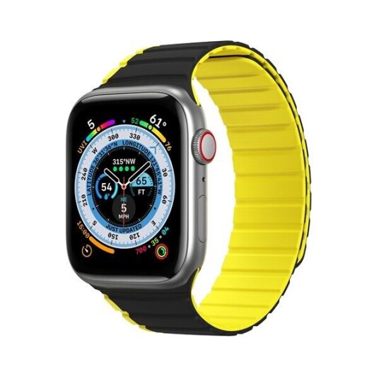Dux Ducis Apple Watch (38/40/SE/41MM) LD-Series Magnetisk Silikon Klokkerem - Svart / Gul Dux Ducis Apple Watch (38/40/SE/41MM) LD-Series Magnetisk Silikon Klokkerem - Svart / Gul