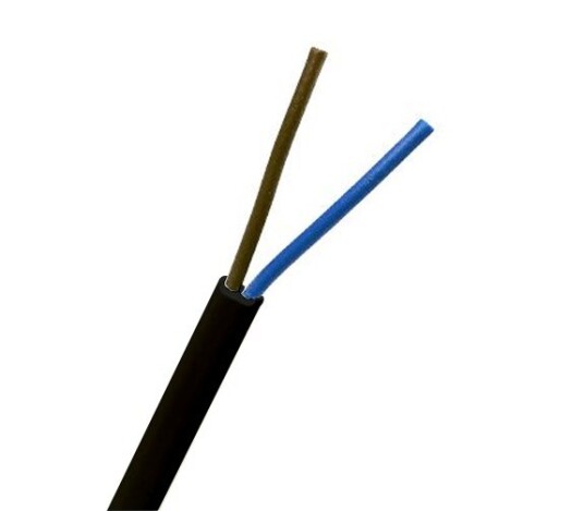 Lampettledning PL 300V 2X0,75 Sort Metervare 1-100m