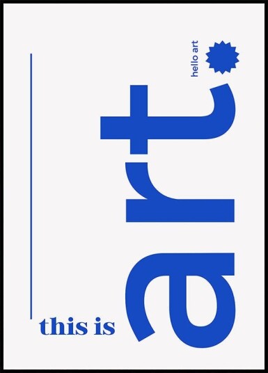 Hello Bold Typography Poster Plakat / 30x40cm