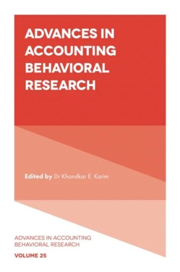 Advances In Accounting Behavioral Research
