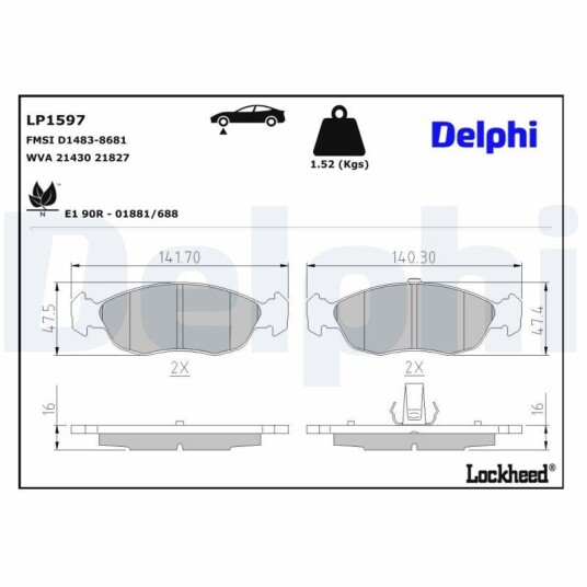 Bremseklosser DELPHI LP1597