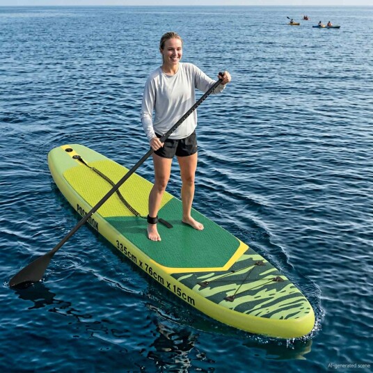 Oppblåsbar Stand Up Paddle Board POSEIDON Grønn PVC Oppblåsbar Stand Up Paddle Board POSEIDON Grønn PVC