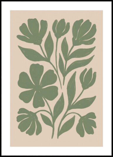 Modern Sage Flowers Plakat / 40x50