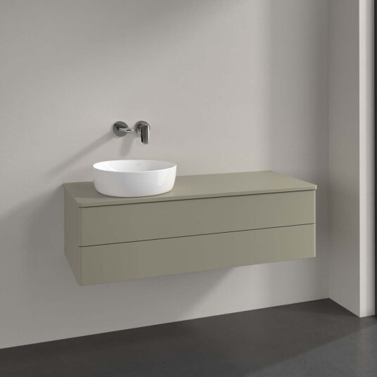 Villeroy & Boch Antao Servantskap med 2 skuffer 120x50x36 cm u/lys Steingrå Matt Villeroy & Boch Antao Servantskap med 2 skuffer 120x50x36 cm u/lys Steingrå Matt