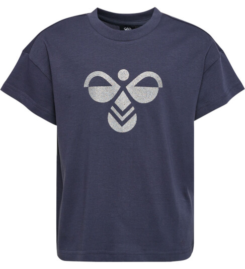 Hummel T skjorte Beskåret hml Luna Ombre Blue m. Glitter 6 år 116 T skjorte Blå