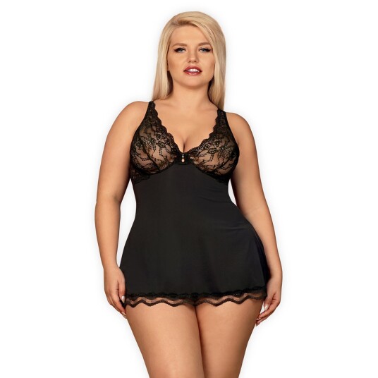 Obsessive Luvae Babydoll Plus Size - Svart Obsessive Luvae Babydoll Plus Size - Svart
