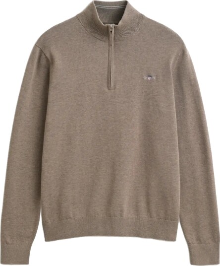 Gant Cotton Half Zip Sweater Brown S