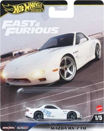 Hot Wheels Fast & Furious Mazda RX 7 FD Modellbil 1:64 Hvit