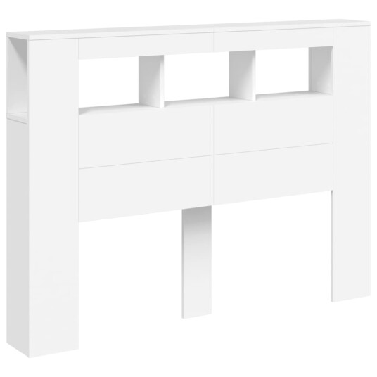  Sengegavl med LED hvit 140x18,5x103,5 cm konstruert tre 8721012259287