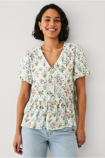 Ellos Collection Bluse Malin Natur