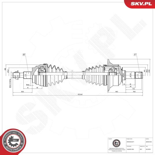 ESEN SKV 40SKV232 Drivaksel