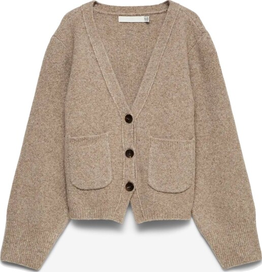 Vero Moda Vmportofino Ls V Neck Cardigan Prm   FOSSIL   S