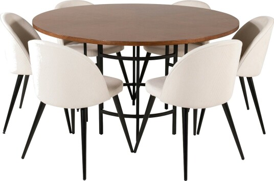 Furniture/Fashion Spisegruppe furniture/fashion Copenhagen med 6 Valentina Fløyel Stoler GR19250