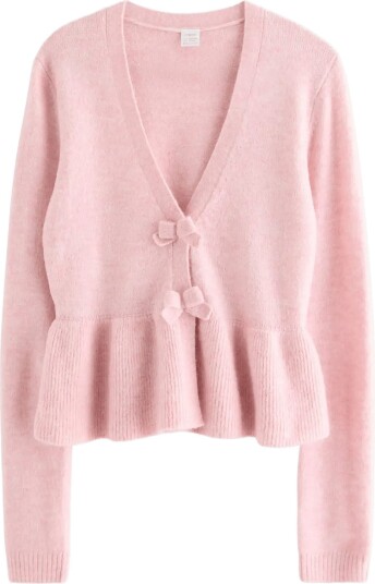 Lindex Cardigan With Peplum Design Pink 170