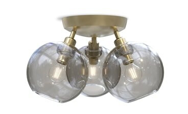 Belid Gloria Plafond 33 cm Messing/Røykfarget glass 1623833 1575747-05-0