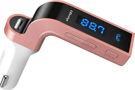FM-sender Bluetooth-tilkobling 4-i-1, Rosa FM-sender Bluetooth-tilkobling 4-i-1, Rosa