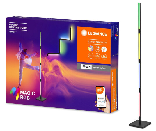 Ledvance - SMART+ Convert Magic - Floor/Wall, 2320lm, 24W, WiFi, RGB+827, Black Ledvance - SMART+ Convert Magic - Floor/Wall, 2320lm, 24W, WiFi, RGB+827, Black