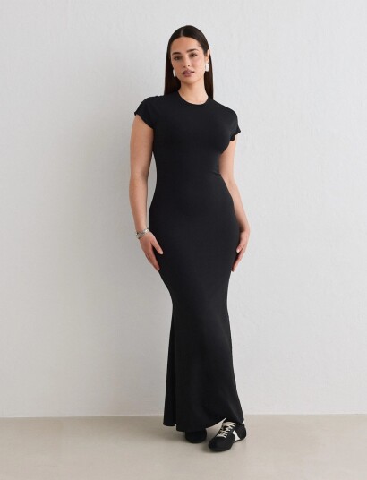 aim´n Sense Mermaid Cap Sleeve Dress Black XS